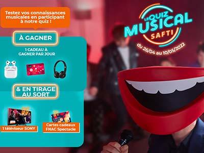 Jouez au Quiz Musical SAFTI et tentez de remporter de nombreux cadeaux !